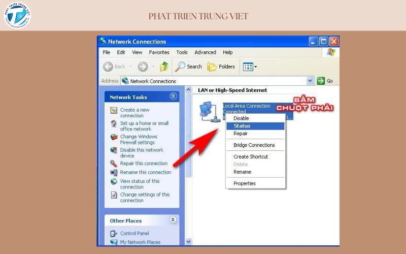Cách kiểm tra IP trên Windows XP bước 3